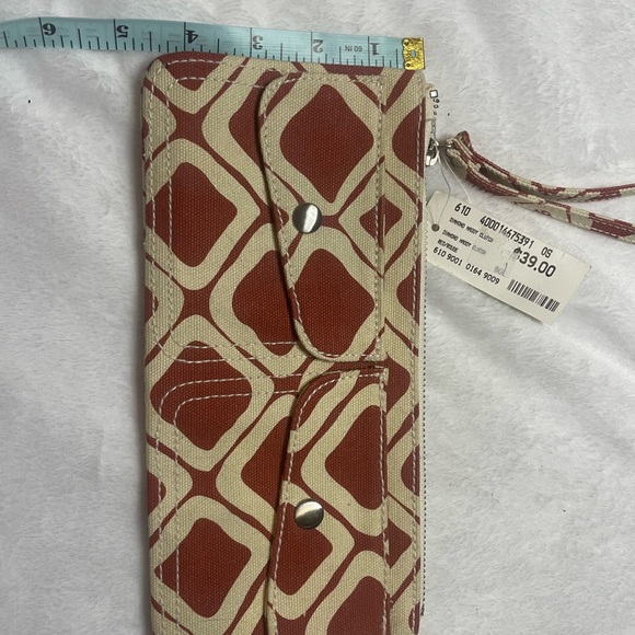 Club Monaco wristlet - reddish Orange and cream - Picture 2 of 6